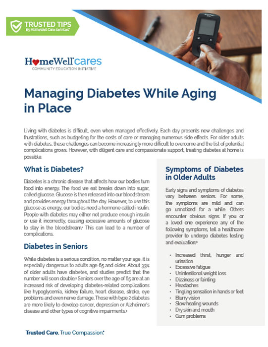 Managing Diabetes While Aging in Place
